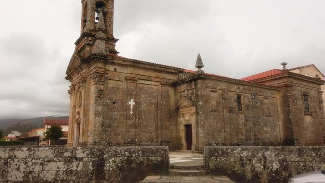 Carnota, old village  with church in Galicia.Spain