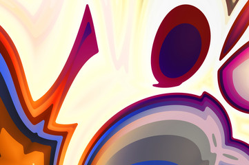 Obraz premium Abstract background with fluid colorful gradient. 2D illustration of modern urban graphic. Graffiti design inspired wallpaper.