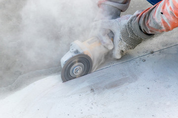 Stone cutting machine in operation © Jinnawat