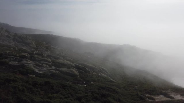 Beautiful landscape with fog in Coast of the Death. Galicia,Spain