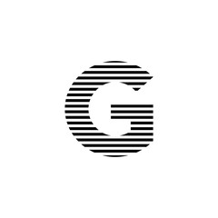 initial letter g abstract horizontal line logo vector