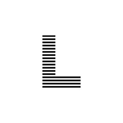 initial letter l abstract horizontal line logo vector