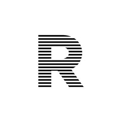 initial letter r abstract horizontal line logo vector
