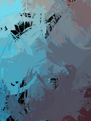 Wall art. Unique and creative illustration. Brush stroked painting. Abstract background of colorful brush strokes. Brushed vibrant wallpaper. Painted artistic creation.