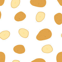 Potato. Seamless Vector Patterns