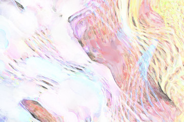 Contemporary art. Hand made painting. Modern artwork. Painting with brushstrokes of watercolor on surface. 2d illustration. Artistic background image. Abstract painting on canvas. Colorful texture.