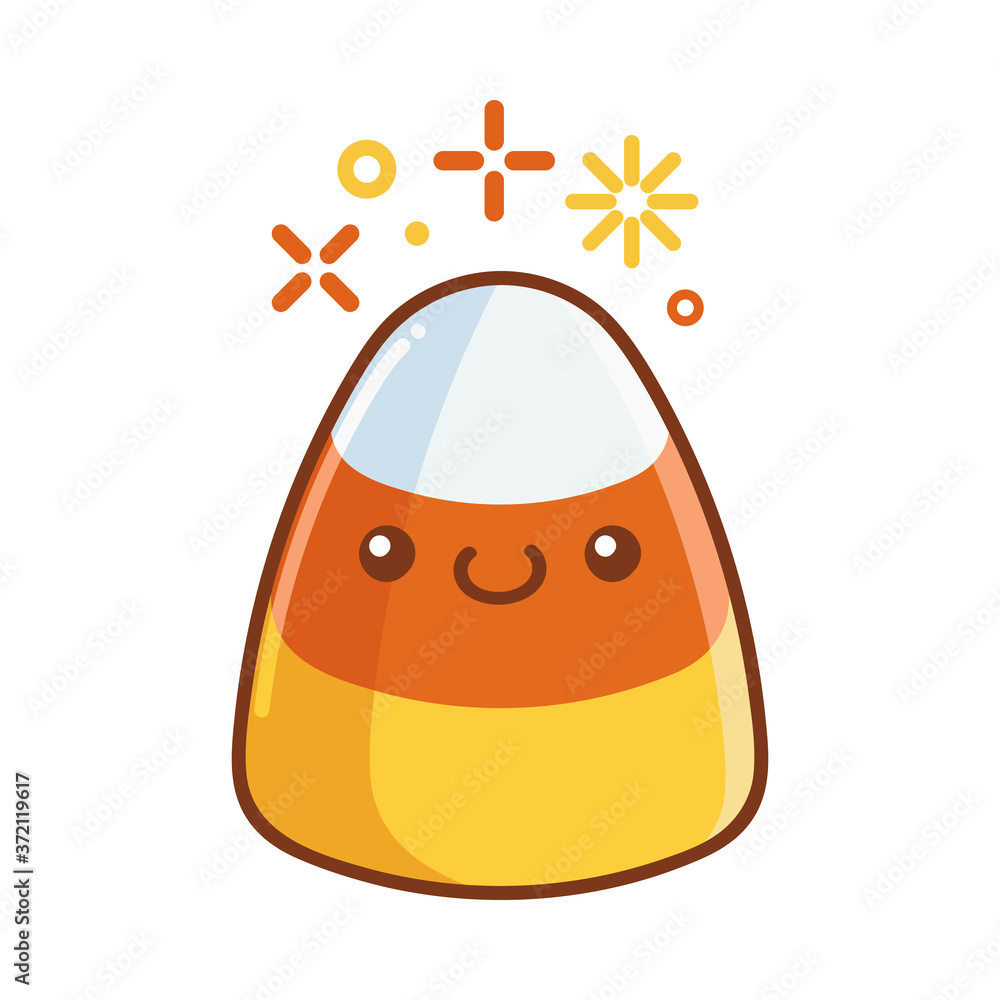 Canvas Prints kawaii smiling halloween candy corn candy cartoon