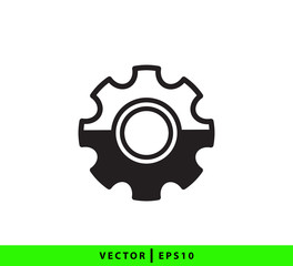 Gear icon flat style illustration trendy