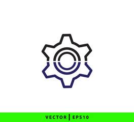 Gear icon flat style illustration trendy