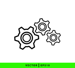 Gear icon flat style illustration trendy