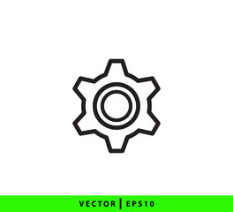 Gear icon flat style illustration trendy