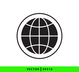 Globe icon vector logo design template