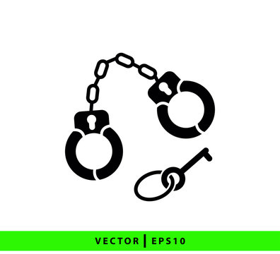 Handcuffs icon vector logo design template