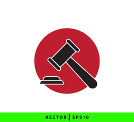 Hammer law icon vector logo design template