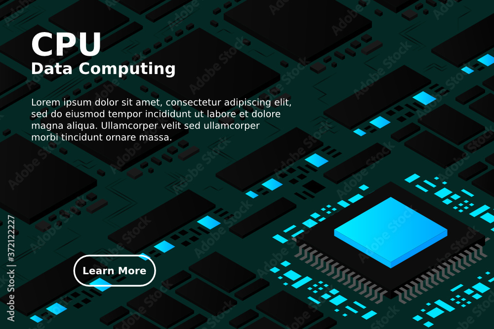 Aufkleber artificial intelligence micro chip illustration. quantum computing. pc mainboard illustration backgr