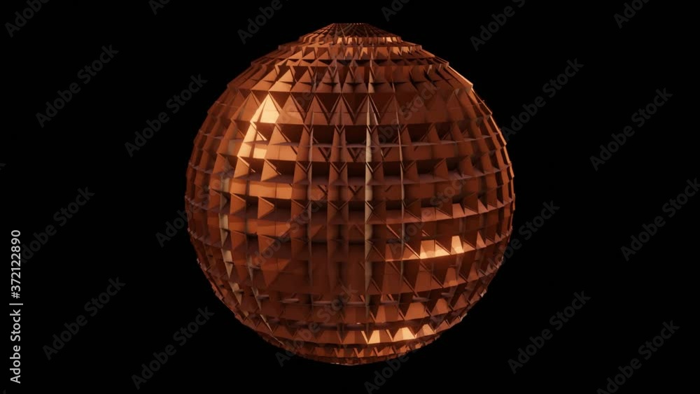 Poster hd video animation of abstract wireframe sphere model converting it's shaped into sci-fi object, iso