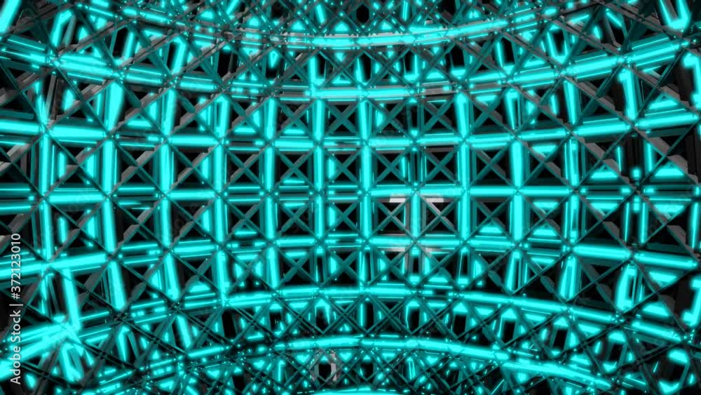 Poster hd video of bright blue and black color square structure or pattern animation from side to side.