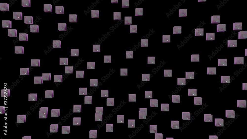 Poster hd video of 3d abstract wire texture color changing sphere shape cubes animated on the black backgro