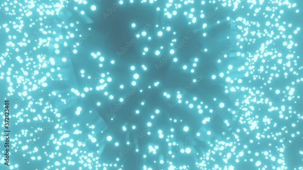 Poster hd video of blue color energy particle floating from top to bottom. abstract technology, science, en