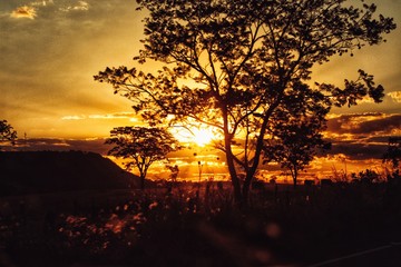 sunset in the mountains