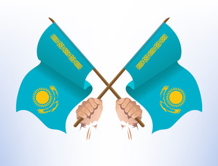 The flag fluttered across from the country of Kazakhstan