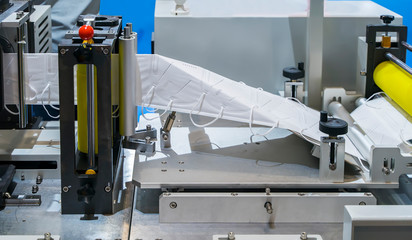automatic machine for the manufacture of medical masks with nanofiber. Coronavirus and Covid-19...