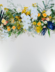 wedding flower decoration selective focus, soft focus of white flower

