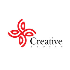 Obraz premium Flower Logo Creative Design Icon Natur