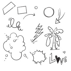 hand drawn doodle element illustration vector isolated