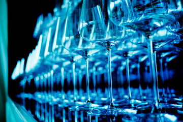 Fototapeta na wymiar cocktail glass on the table, night party, celebration, glass water 