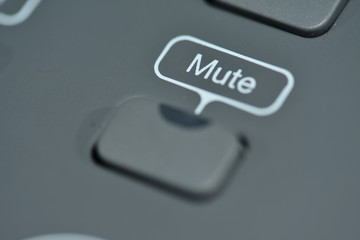 Closeup of a Mute button