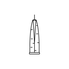 skyscraper thin icon isolated on white background, simple line icon for your work.