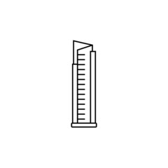 skyscraper thin icon isolated on white background, simple line icon for your work.