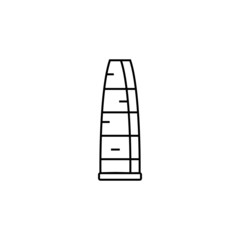skyscraper thin icon isolated on white background, simple line icon for your work.