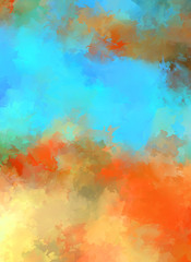 Abstract background of colorful brush strokes. Brushed vibrant wallpaper. Painted artistic creation. Unique and creative illustration.
