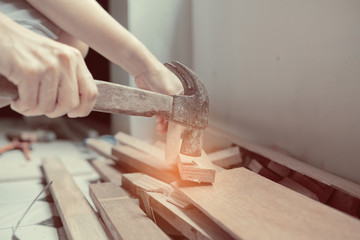 cutting wood for building,  carpenter, worker
