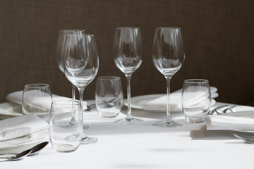 Empty glass on the table