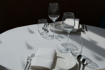 Empty glass on the table