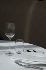 Empty glass on the table