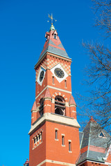Fototapeta na wymiar Abbott Hall, built in 1876, is located at 188 Washington Street and now is town hall of Marblehead, Massachusetts MA, USA. 