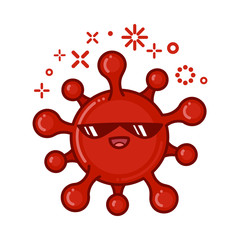 kawaii smiling corona virus cartoon