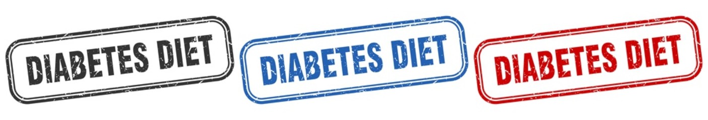 diabetes diet square isolated sign set. diabetes diet stamp