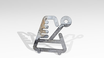 MUSIC METRONOME 3D icon standing on the floor, 3D illustration for background and design