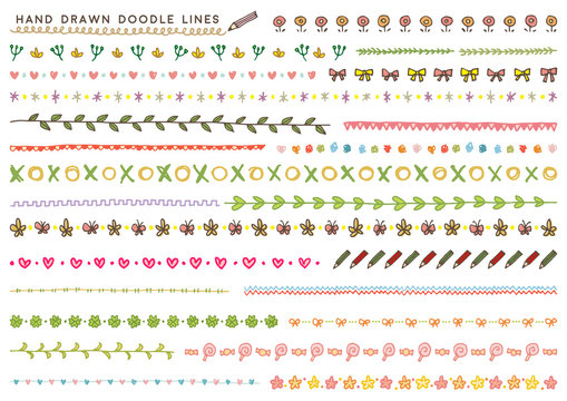hand drawn doodle divider and decoration set (vector)