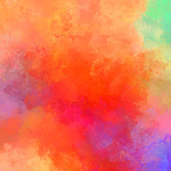 Painted composition with vibrant brush strokes. Textured colorful painting. Paint brushed wallpaper.