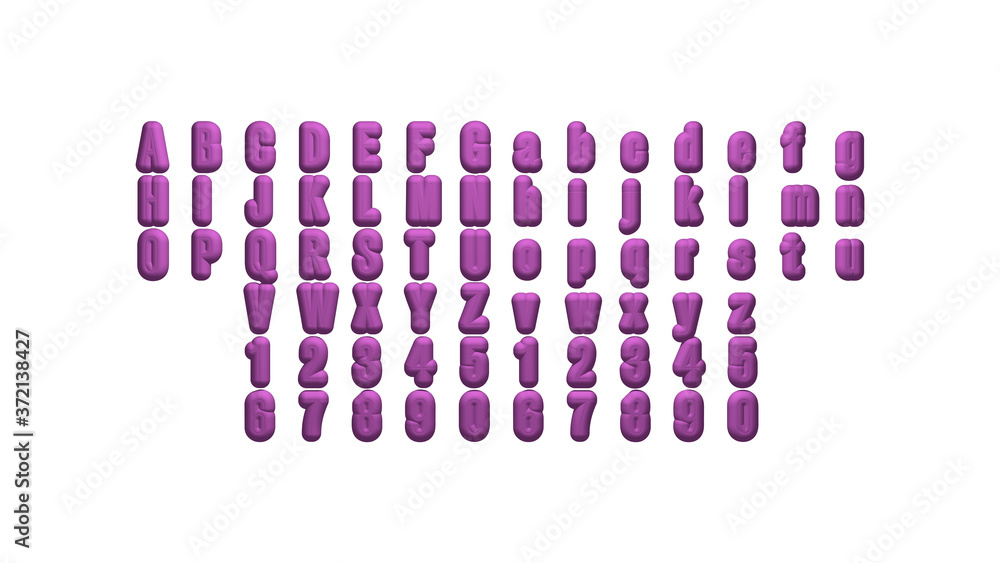 Poster full set of english letters in 3d illustrations separated to two sides for matching perspectives, li
