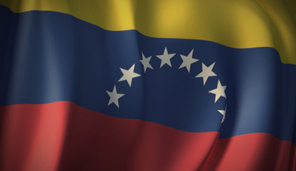 Flag of Venezuela. 3D rendering of the flag of the continental states of the Americas. Flag Series Illustration.