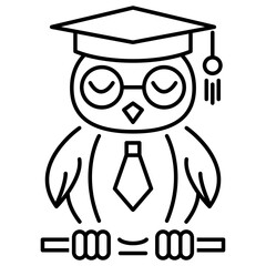 Owl graduation icon