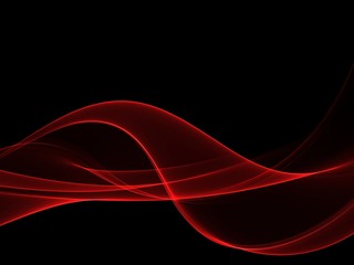 Naklejka premium Abstract red wave on a black background 