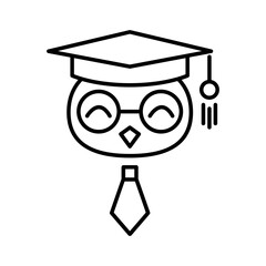 Owl graduation icon